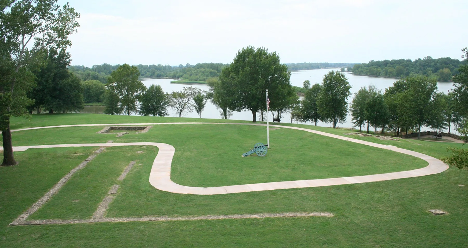 The first Fort Smith foundations above the Arkansas River at Fort Smith National Historic Site